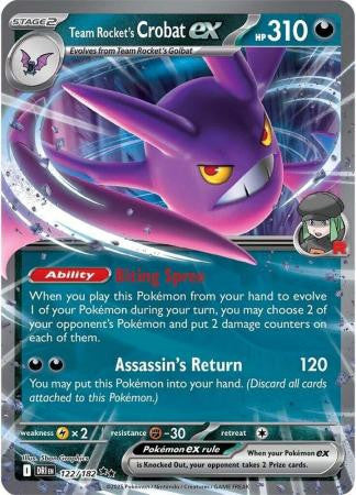 Destined Rivals 122/182 Team Rocket’s Crobat ex (Half Art)